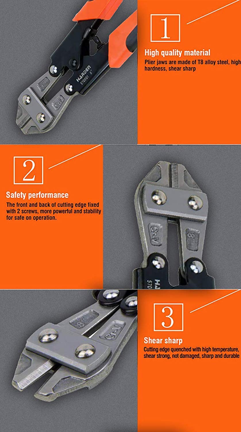 Harden 8" Mini Bolt Cutter Chrome Vanadium Professional Series - 570001 2