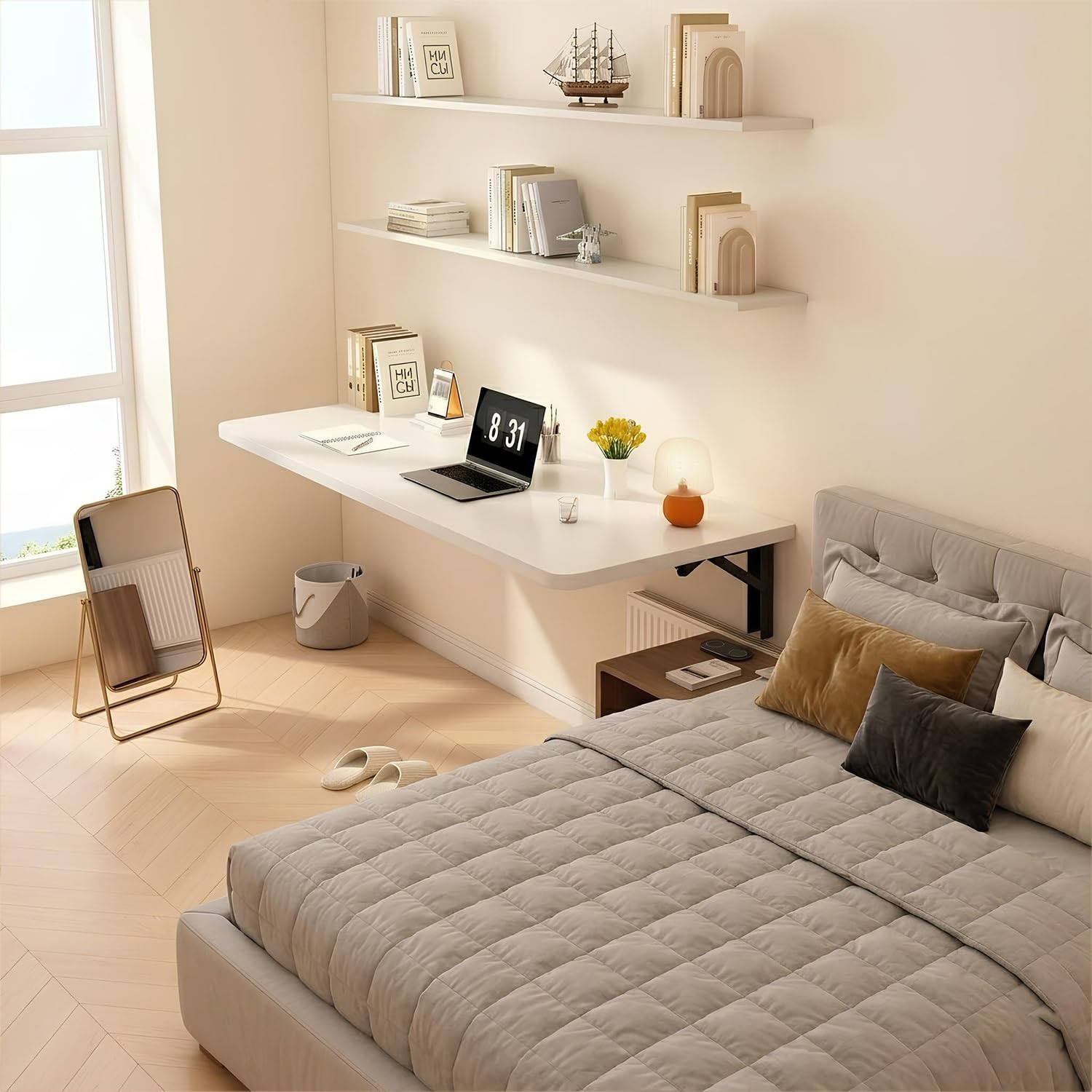 Mesa Plegable de Pared, Escritorio Ahorra Espacio, multifunción