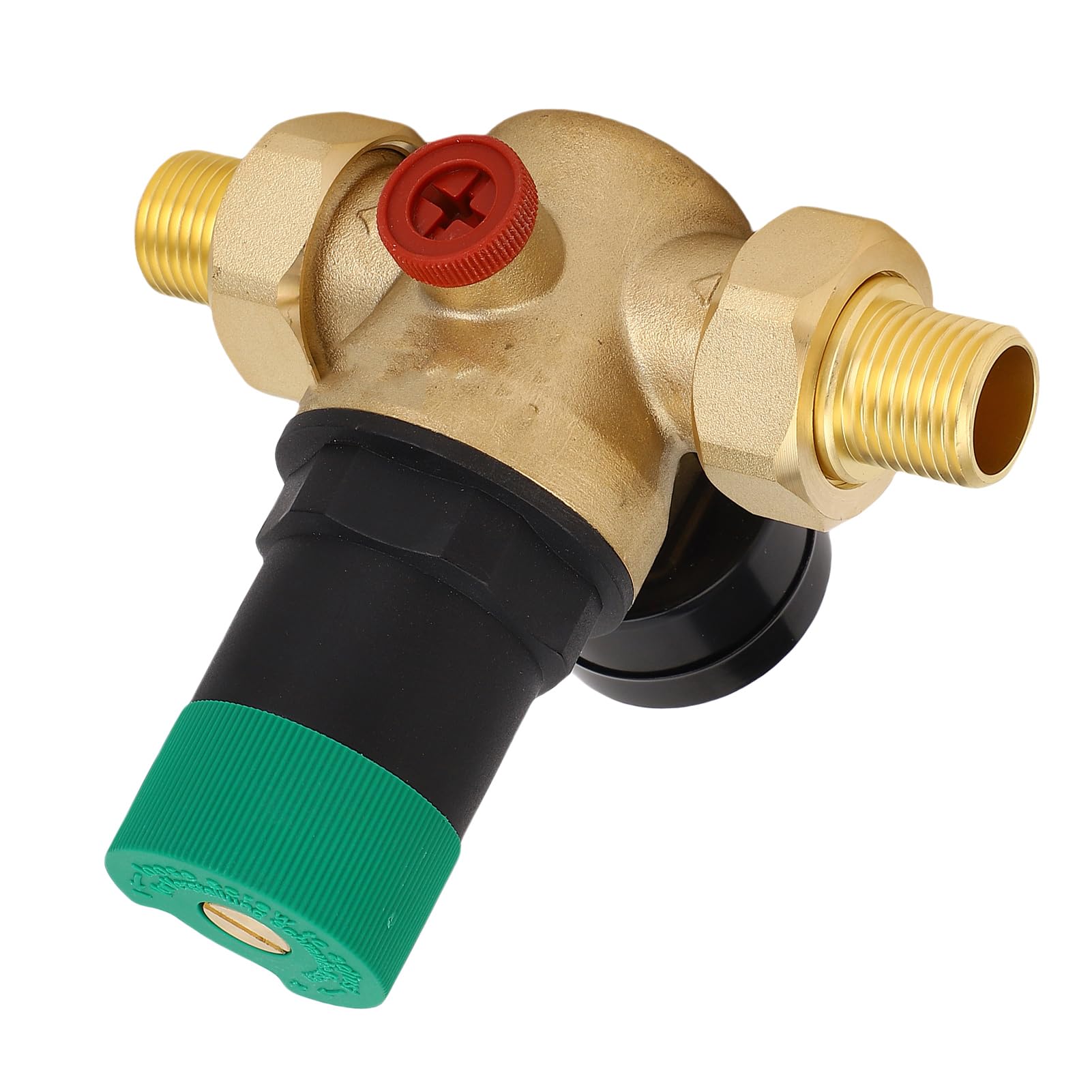 Regolatore di Pressione dell'acqua in Ottone con Misuratore di Pressione 0-60Mpa | Riduttore di dell'acqua Regolabile per Purificatore, Riscaldatore e Rubinetto | 3/4 Pollici (1/2 pollice