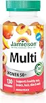Jamieson Multivitamin Gummies for Women 50+ Peach-Mango, Supports Immune Health, Eye Support, Healthy Hair, Skin, Nails, Energy Production, Vegetarian, Non-GMO, No Gluten, No Lactose, No Artificial Colours or Flavours, 130 Count