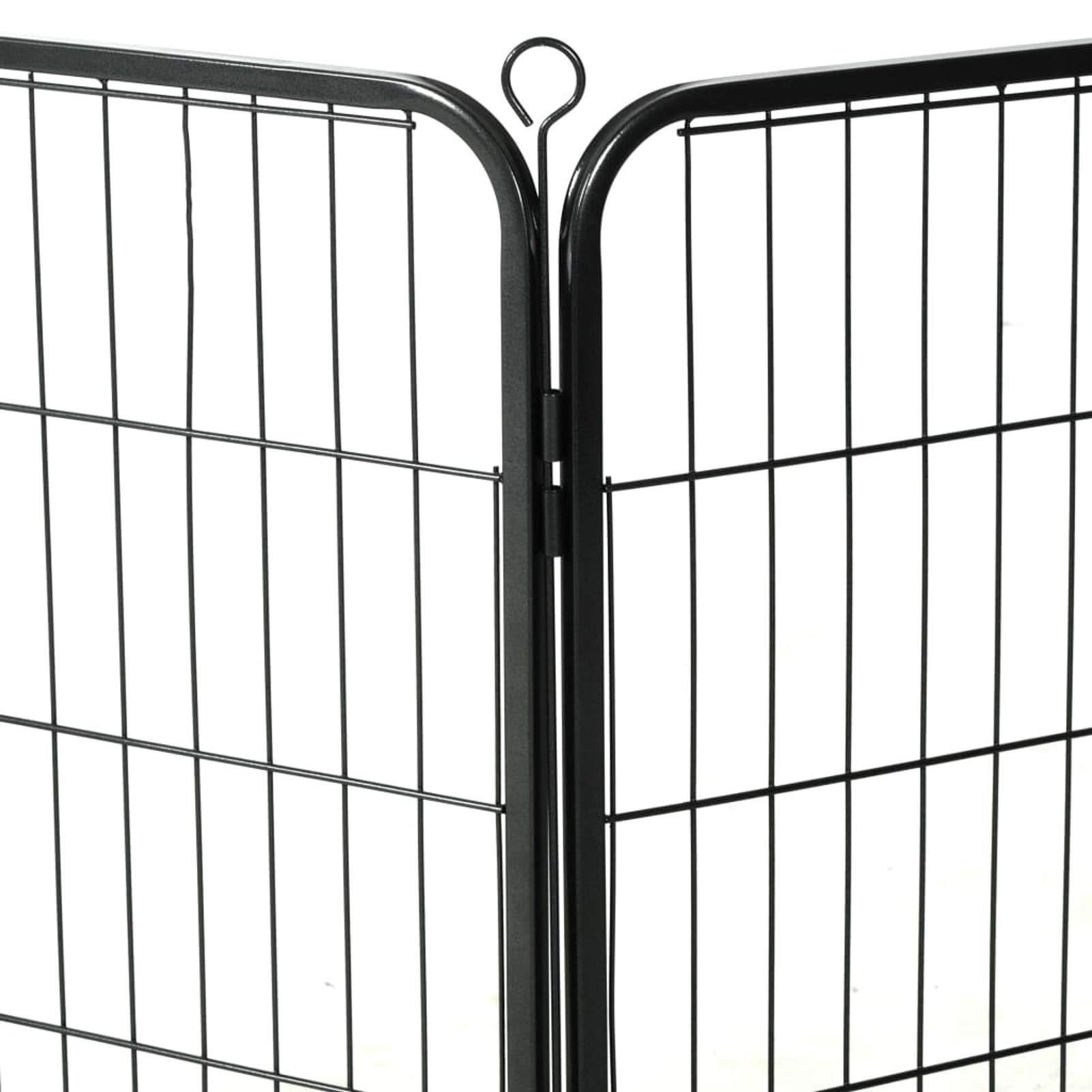 Homgoday Klatka dla psa, kojec dla psa z 8 panelami ze stali 60 x 80 cm czarny, klatka dla psa wewnętrzna klatka dla psa Kennel dla psów klatki dla psów ogrodzenie dla psów na zewnątrz