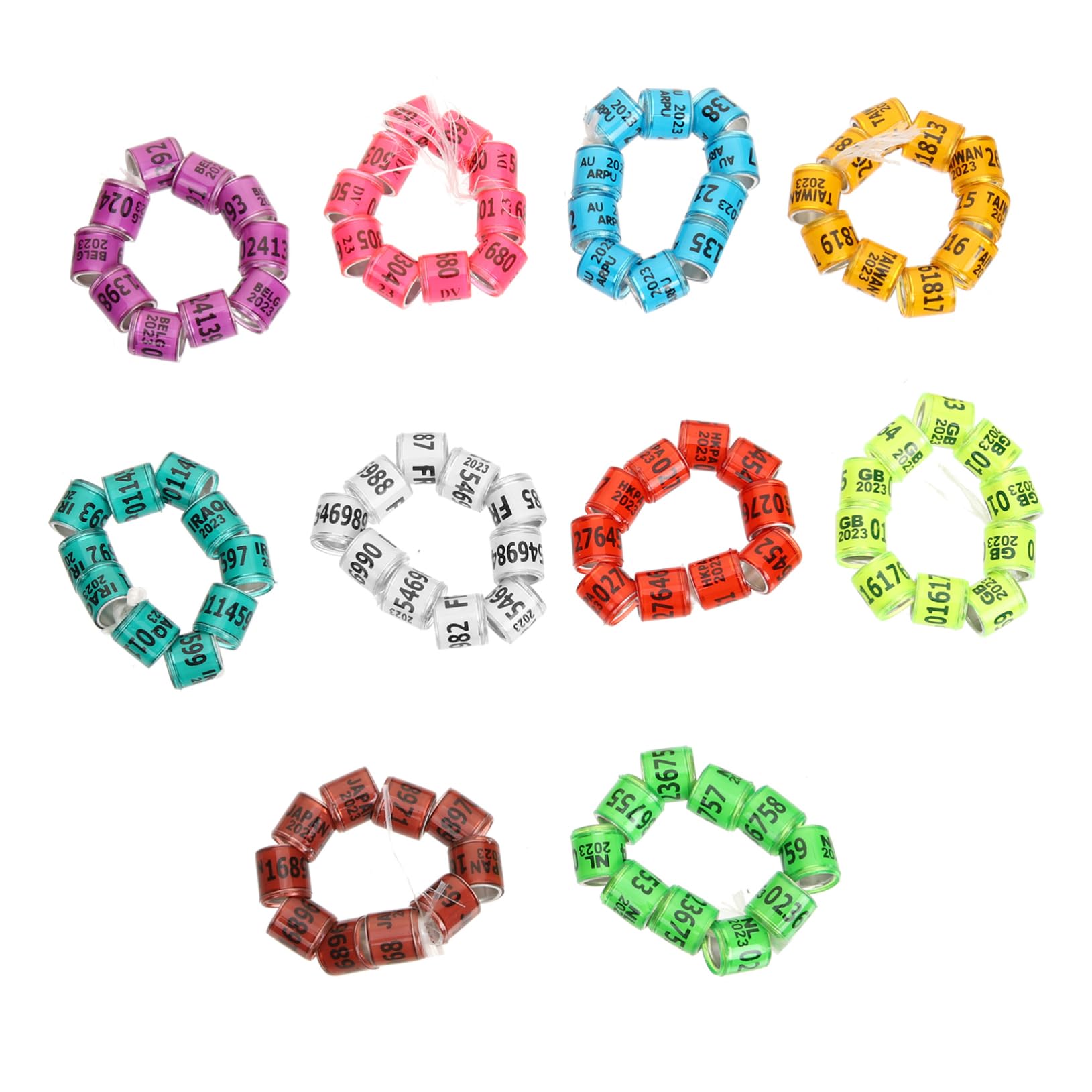 minkissy 400 Pz Anello Piede di Piccione Forniture di piccioni Anelli di Zampa di Uccelli per Coscia di Piccione Anello del Piede del Piccione da Corsa dei Paesi