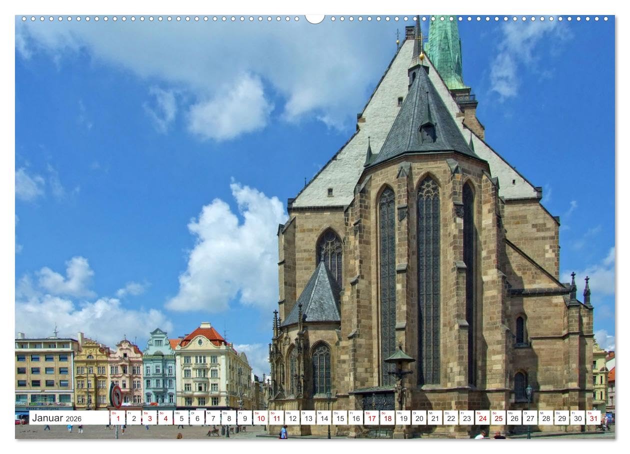 Visit Pilsen & Klatovy - Dos ciudades bohemias - Un día festivo perfecto (calendario de pared 2026 DIN A2 horizontal), calendario mensual CALVENDO