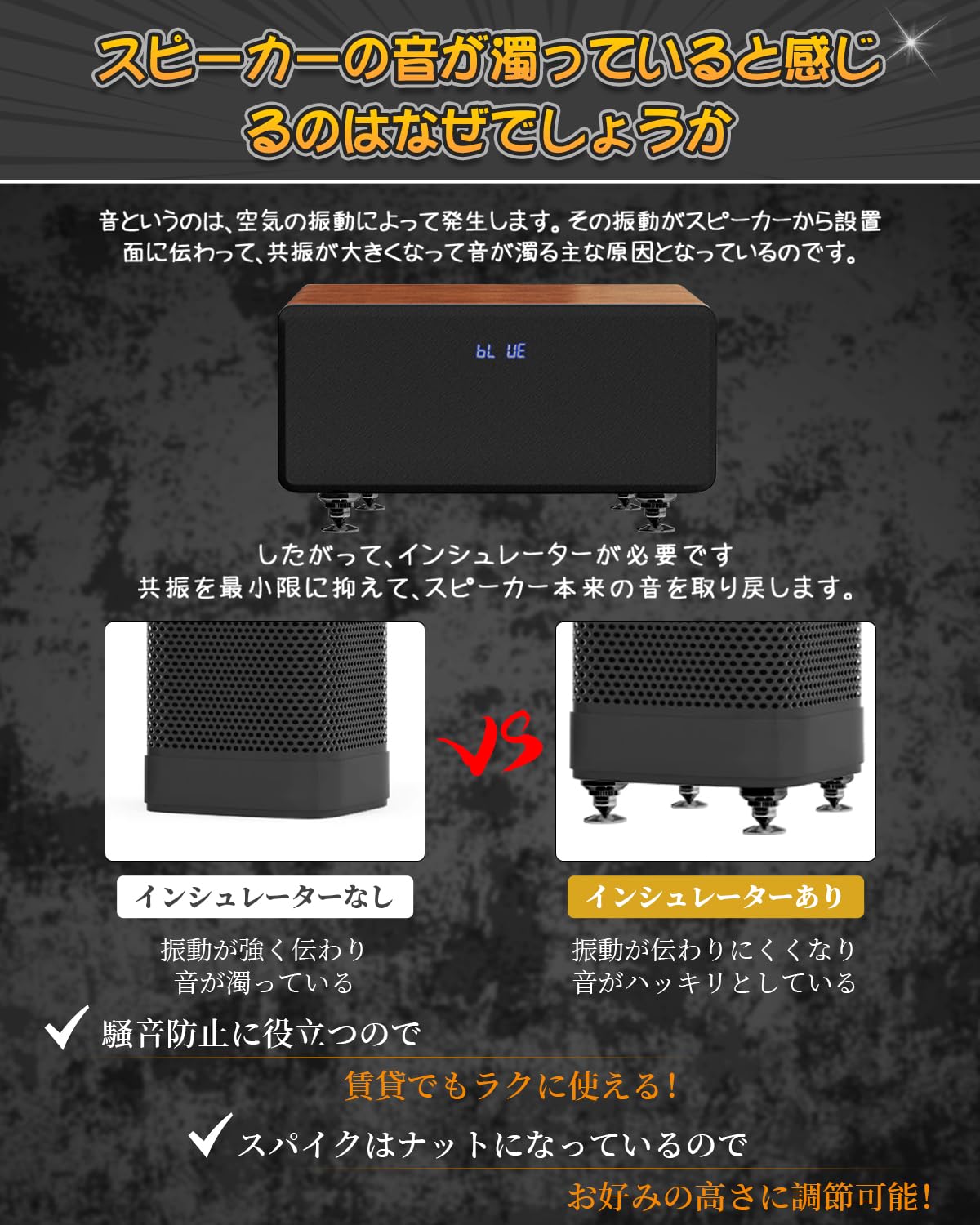 Amazon | LAMPTOP インシュレーター スピーカー 8個セット 両面テープ Amazon | LAMPTOP インシュレーター スピーカー 8個セット 両面テープ