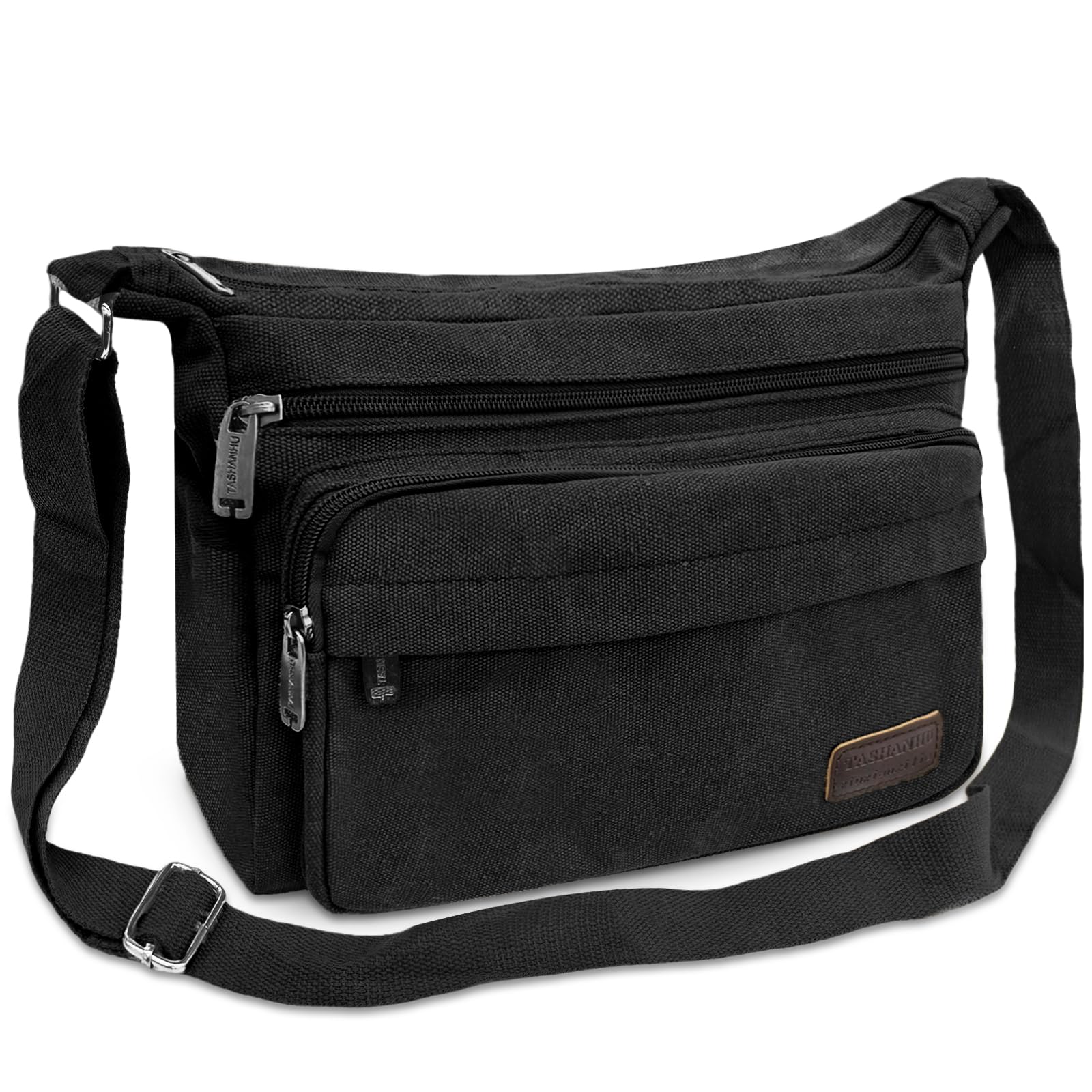 Aucuu Wasserdichte Umhängetasche Herren, Multi-Tasche Messenger Bag, Leinwand Schultertaschen, Canvas Crossbody Tasche, Arbeitstasche, Herrentasche für Schule Reisen Arbeits