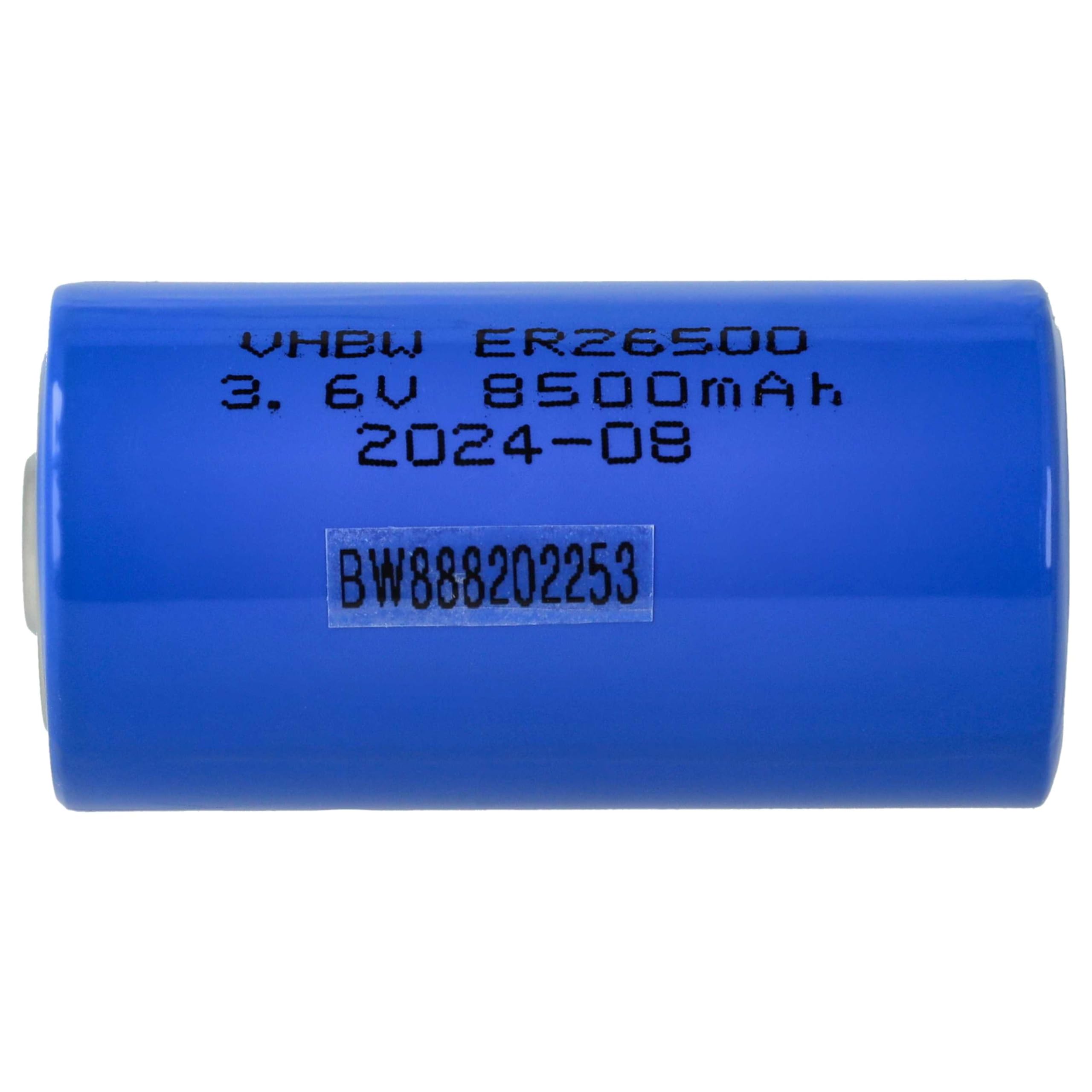 vhbw 10x pila cilindrica al litio ER26500 (Size C) - Batterie primarie (8500mAh, 3,6V, Li-SOCl2)