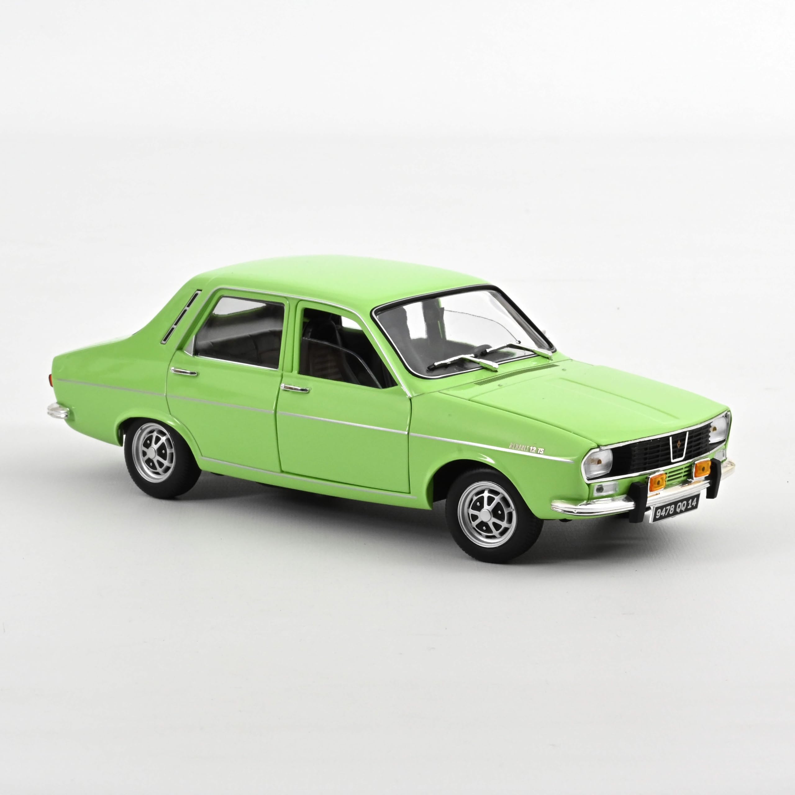 Renault 12 TS 1973 Vert Clair 1/18e Collections Populaires + Modèle Voiture Vintage + Figurine Jouet En Plastique + Pann