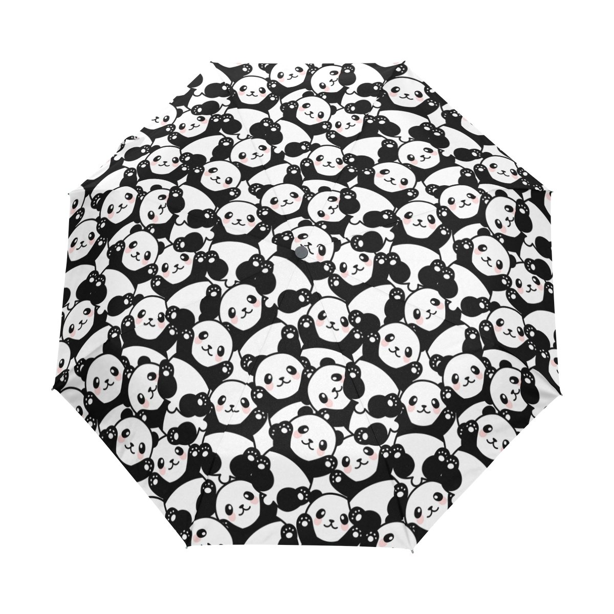 NaanleCute Panda Panda Baby Auto Open Close Foldable Windproof Travel Umbrella