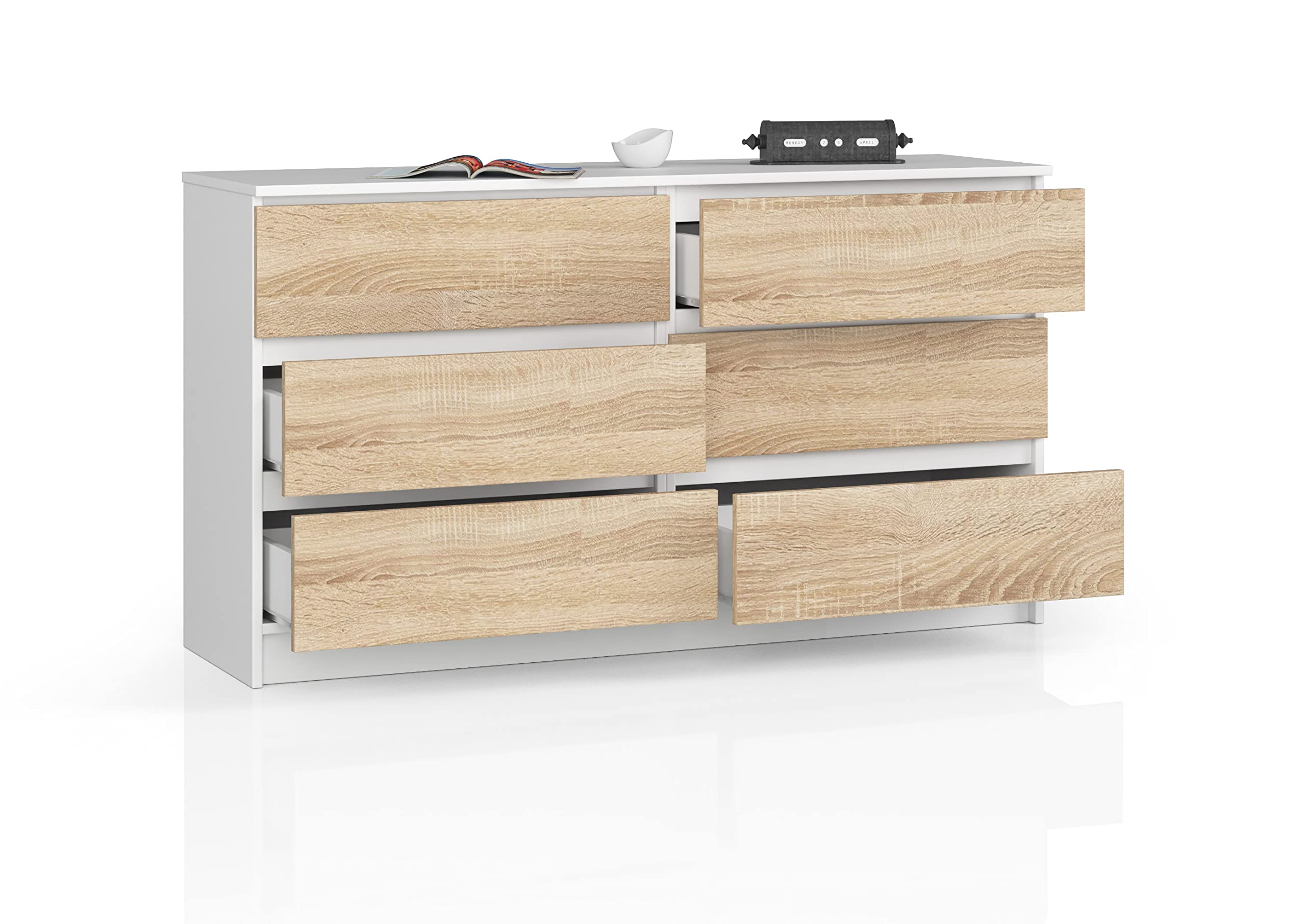 WOOOD dressoir Bold - mistwit - 85x180x46 cm | Leen Bakker
