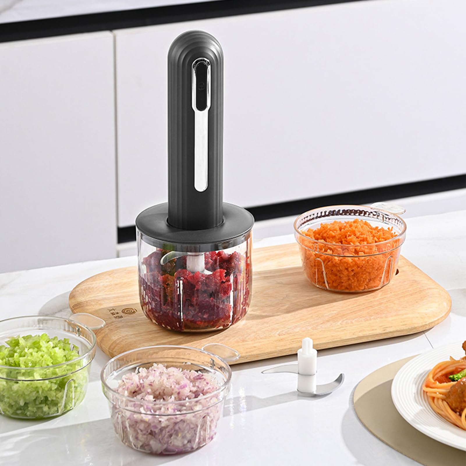 Coupe-ail électrique rechargeable USB - Portable sans fil pour salades, aliments, légumes, oignons, viandes