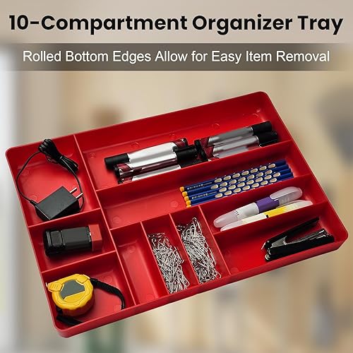 Miniatura 4 de Bandeja organizadora de herramientas de 10 compartimentos, bandeja organizadora de cajones de herramientas, organizador de caja de herramientas,