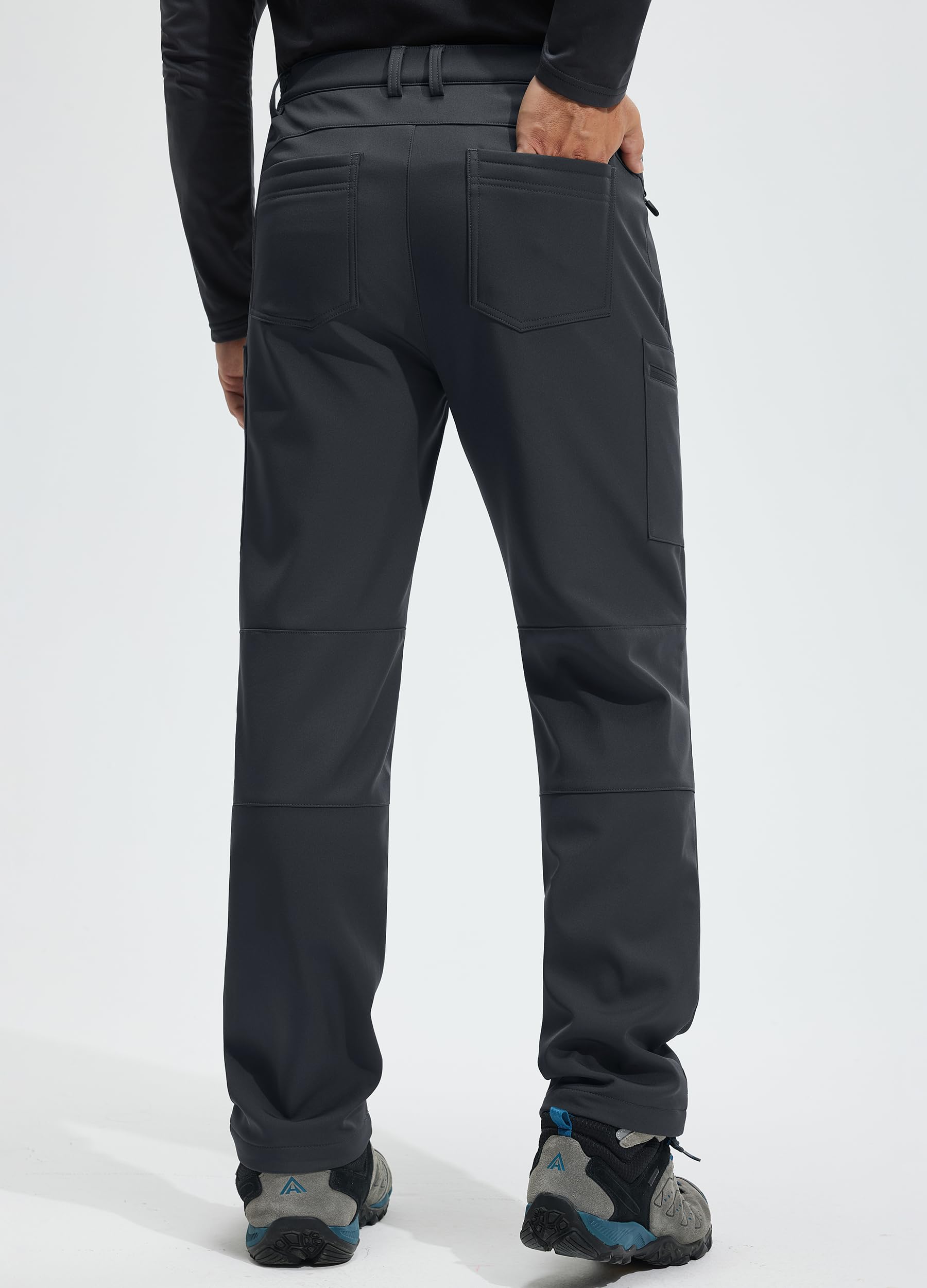Libin Pantaloni da Neve Uomo Softshell Trekking Impermeabile Invernali Escursionismo Pantaloni Tasca con Cerniera