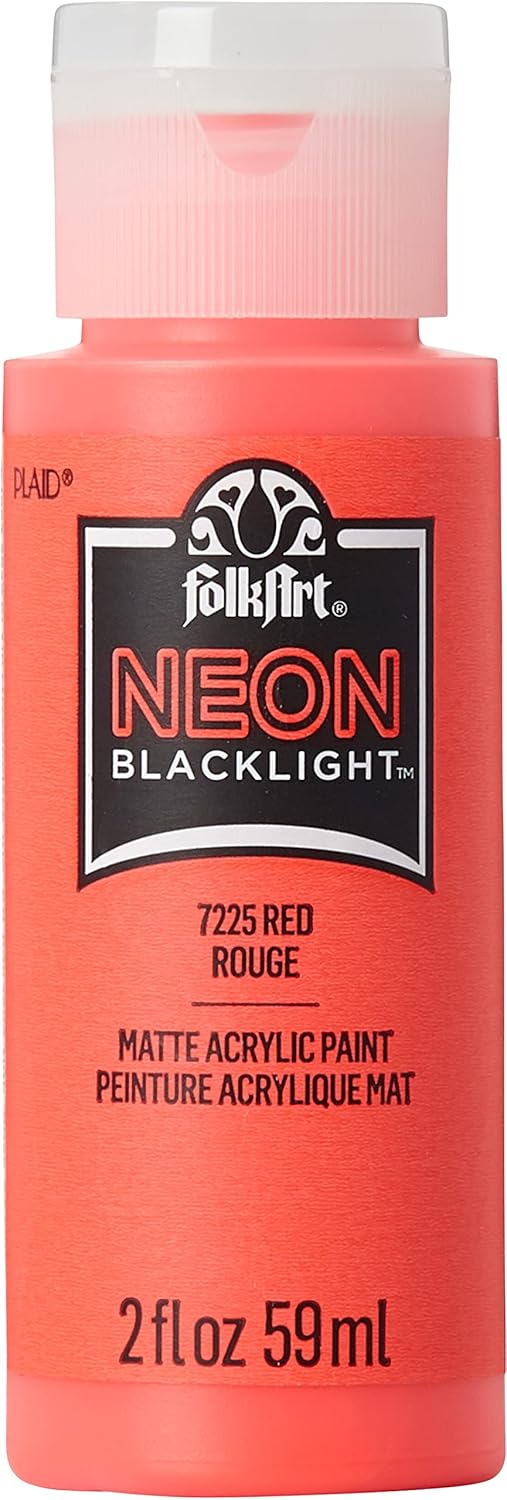 FolkArt Neon Blacklight Acrylic Paint, 2 oz., Red Everything Else