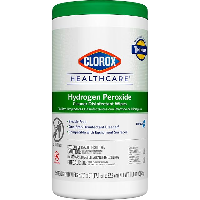 Clorox Healthcare Hydrogen Peroxide Cleaner Disinfectant Wipes 6 75 x 9 95 Count Package May Vary