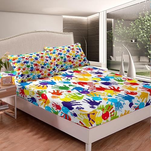 Vista 125 de Feelyou Juego de sábanas espaciales para niños, juego de ropa de cama de galaxia para niños y niñas, sábanas de planeta del universo, 1 sábana