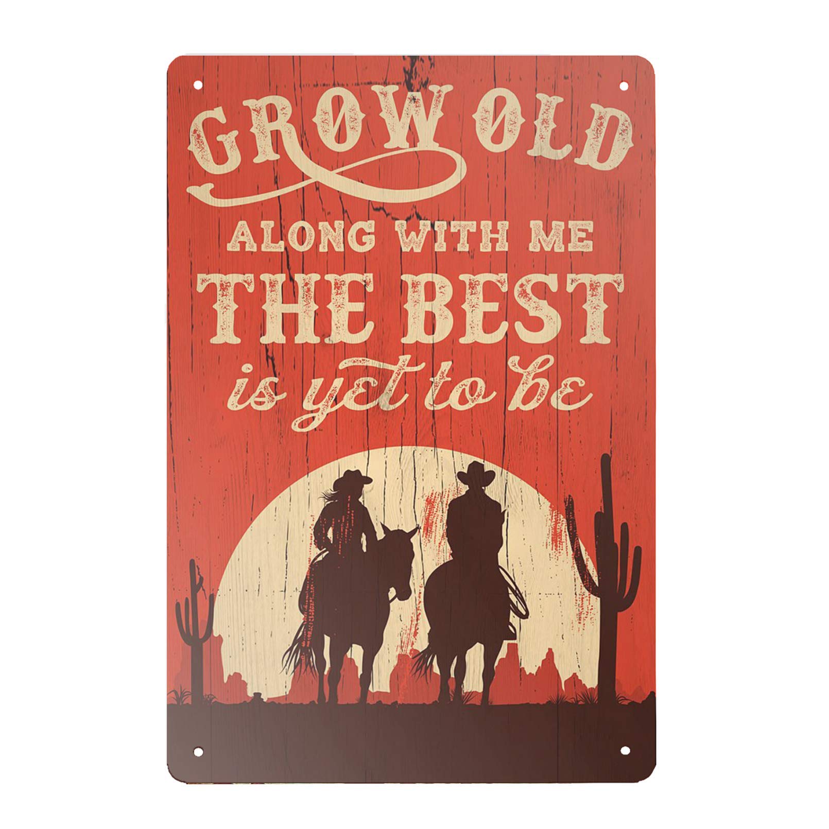 Grow Old Along With Me The Best Is Yet To Be Sign For Home Outside Farm Garden Coffee Wall Decor Funny Vintage Metal Sign Poster 8X12 Inches