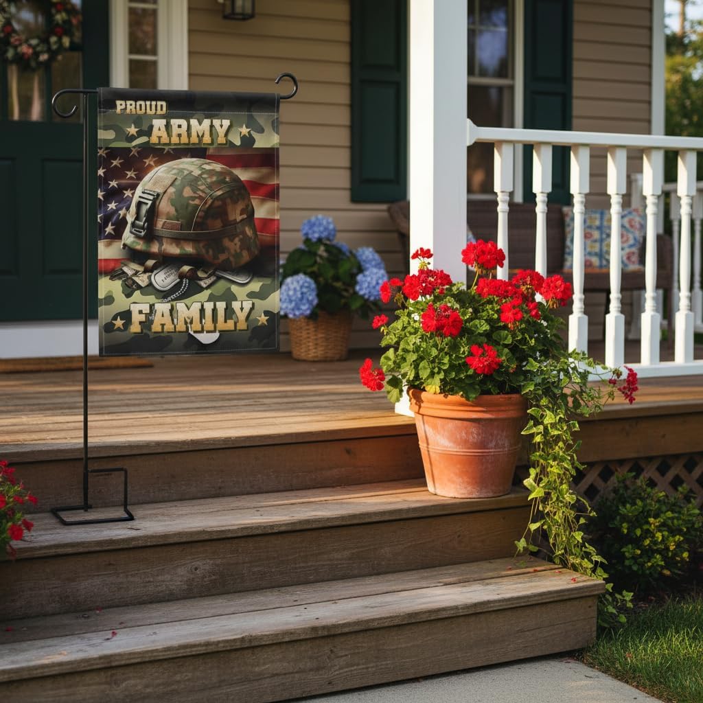 Army Family Garden Flag - Patriotic Double Sided All-Weather Military Home Decor for Veterans & US Army Supporters - Image 6