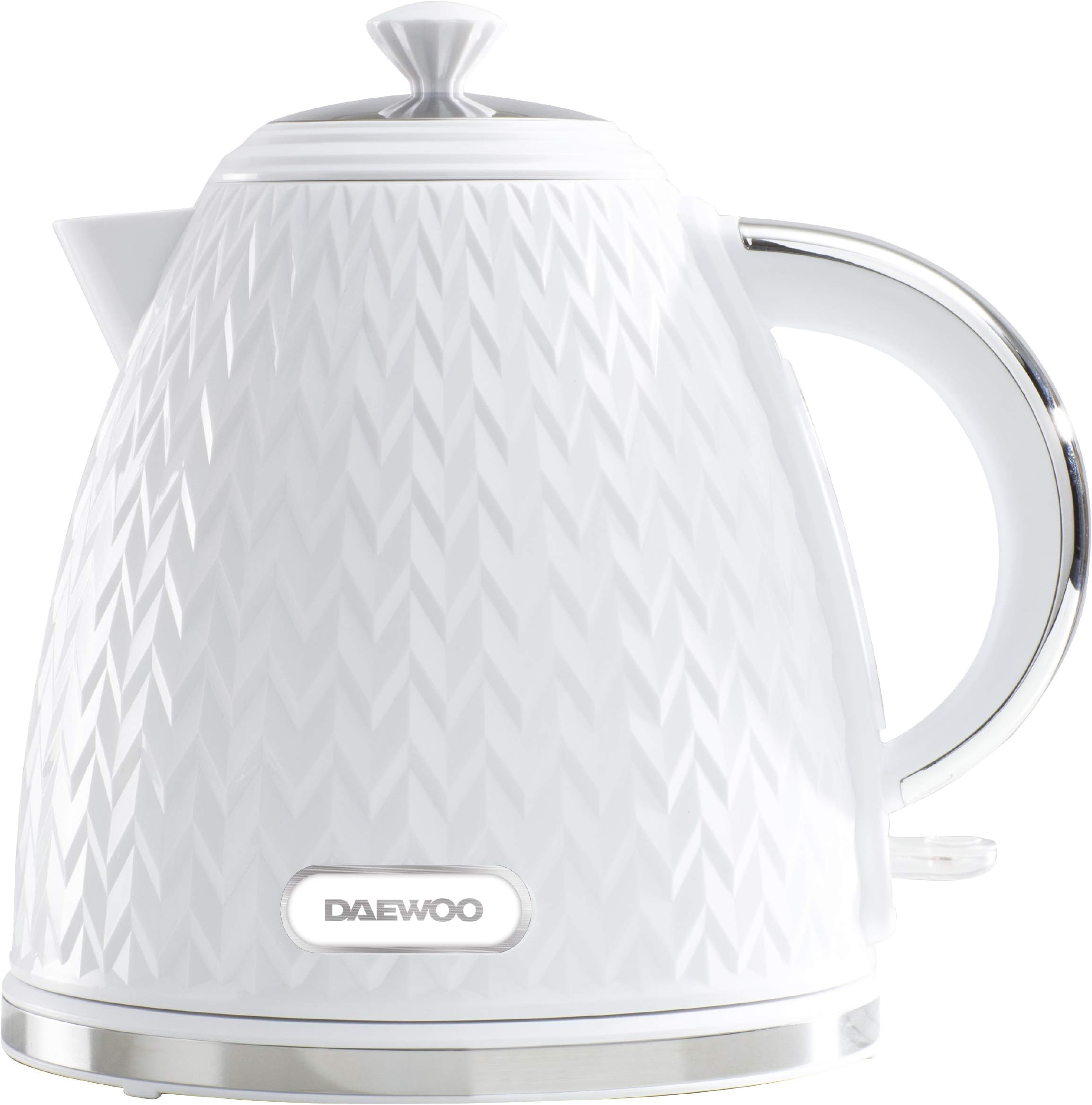 Daewoo Argyle Collection, 1.7L, Electric Kettle With Removable Lid and Filter For An Easy Clean, Auto Shut Off And Power Indicator For Safety, White