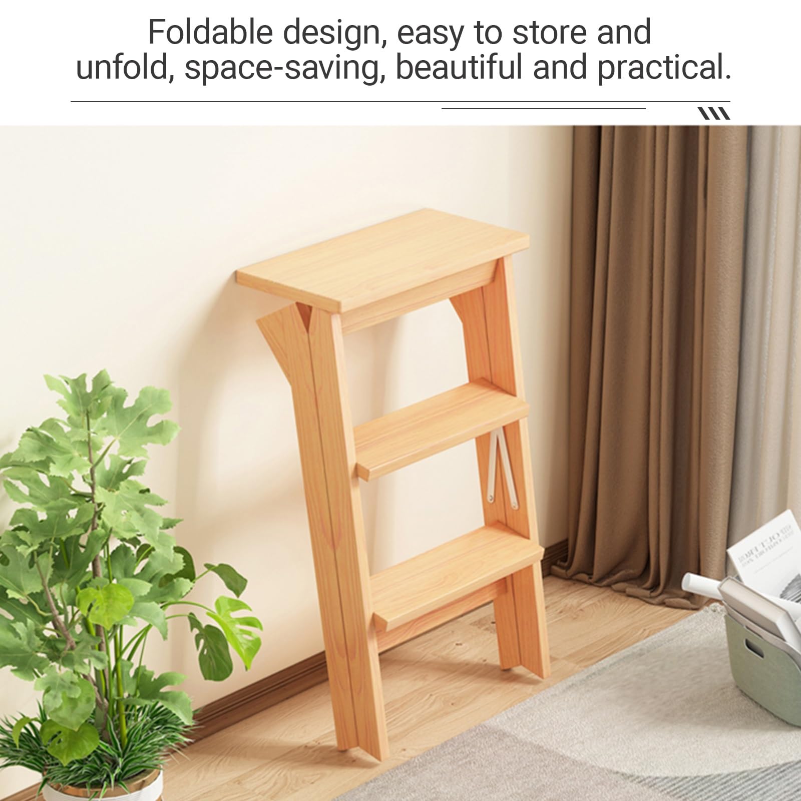 taburetes Silla Plegable Retro Multifuncional de 3 escalones