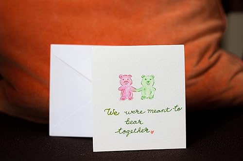Miniatura 3 de "We were meant to bear together" - folded blank original watercolor cards