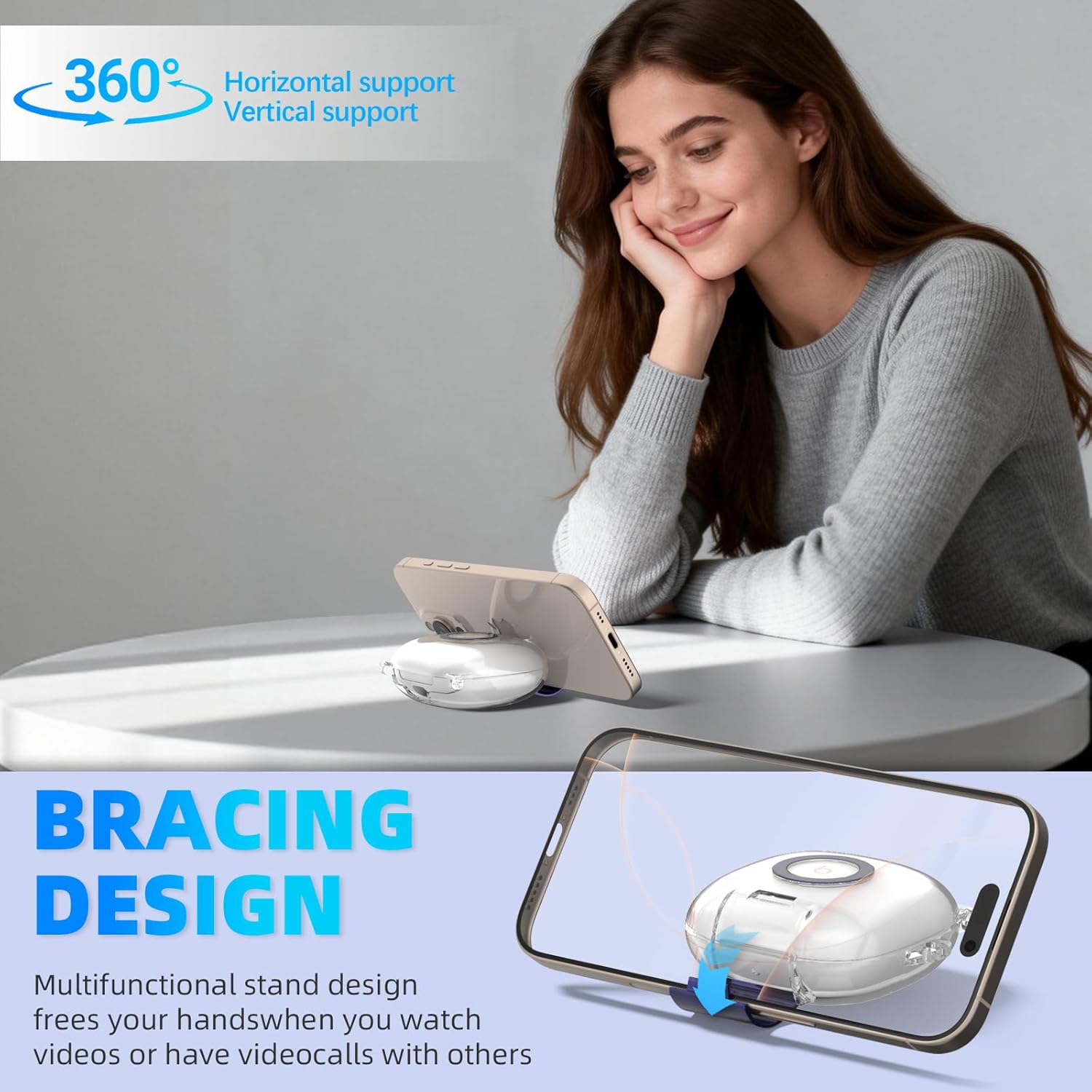 for Beats Fit Pro Case with Secure Lock and Phone Stand, Shockpoof Clear Case Cover Compatible with Beats Fit Pro (2021) Earbuds Accessories with Cleaner Kit & Keychain (Clear) - Image 3