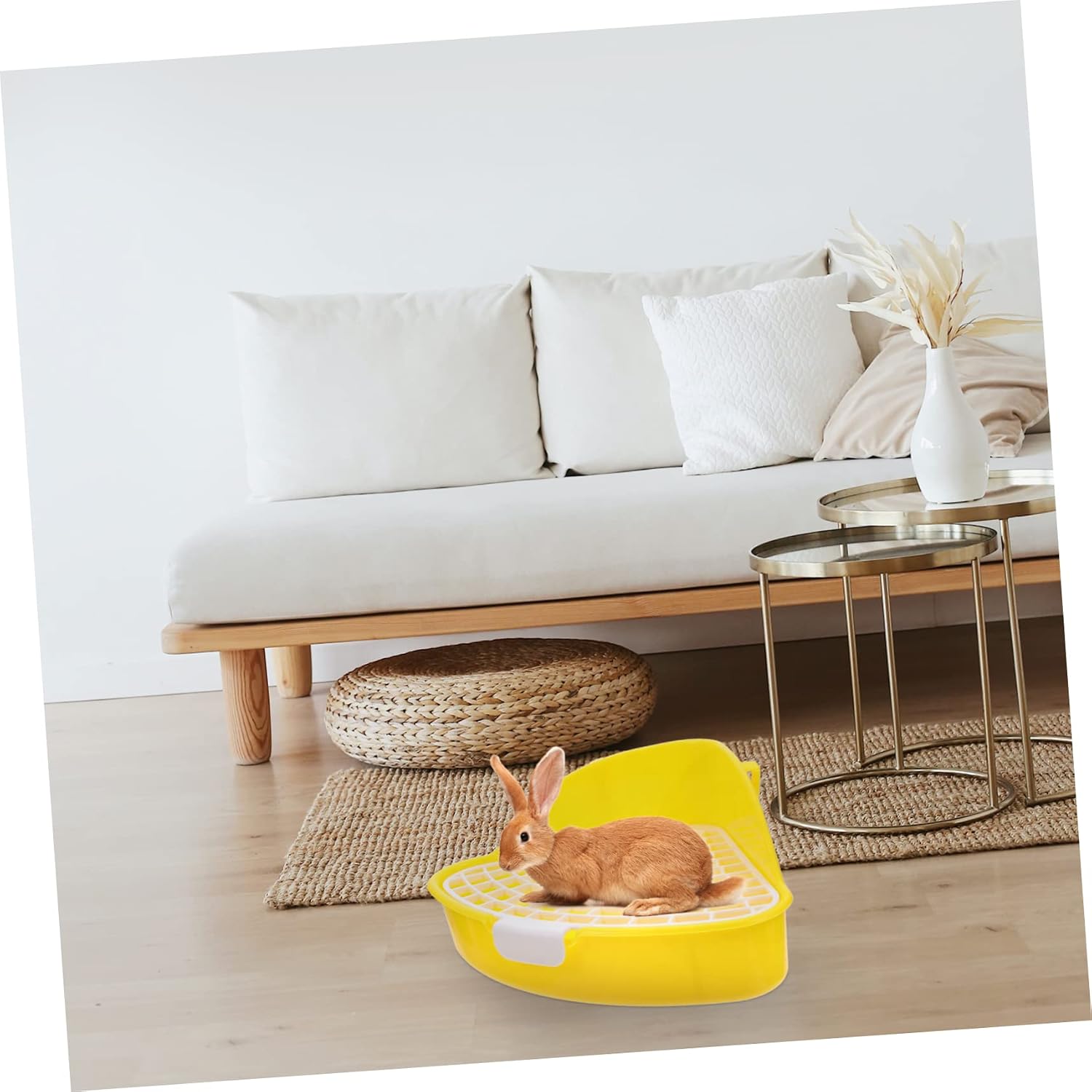 Toddmomy Pet Toilet Tray Box Rabbit Potty Training Triangle Bunny Toilet Litter Bedding Box