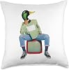 OnTrend Duck on TV Throw Pillow, 18x18, Multicolor