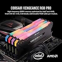 Vista 2 de CORSAIR VENGEANCE RGB PRO DDR4 RAM 16GB (2x8GB) 3600MHz CL18-22-22-42 1.35V Intel AMD Memoria de computadora de escritorio - Negro