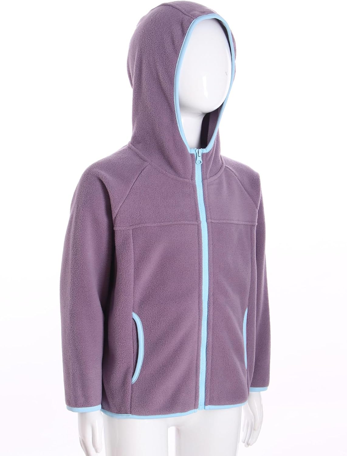 Freebily Girls Boys Fleece Hooded Jacket Kids Soft Zip Up Jacket Fall Winter Warm Coat Casual Outerwear