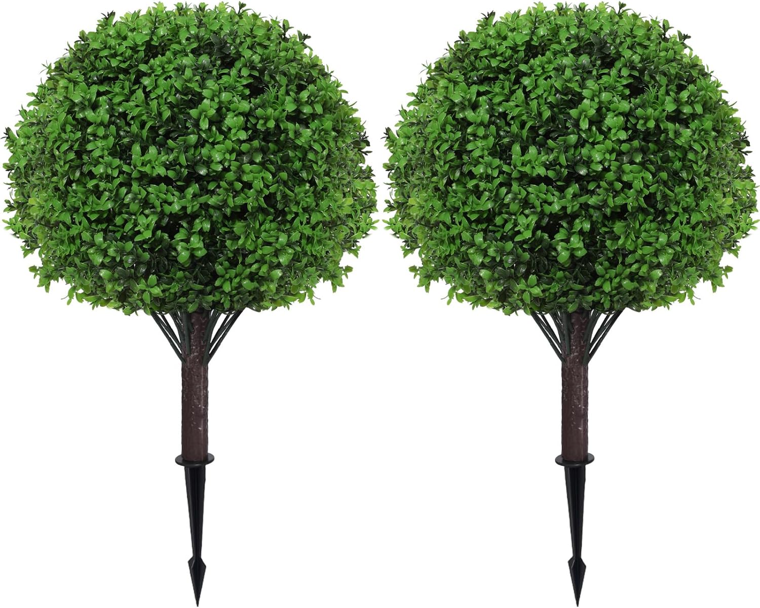BAIJIALI Artificial Trees,2 Set of 16'' UV Resistant Fake Evergreen Shrubs Bushes Plants (Boxwood, 2 Packs)