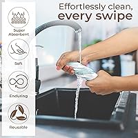 Vista 4 de Urban Villa Juego de 8 paños de cocina de algodón, altamente absorbentes, súper suaves, de secado rápido, de 12 x 12 pulgadas, para limpieza