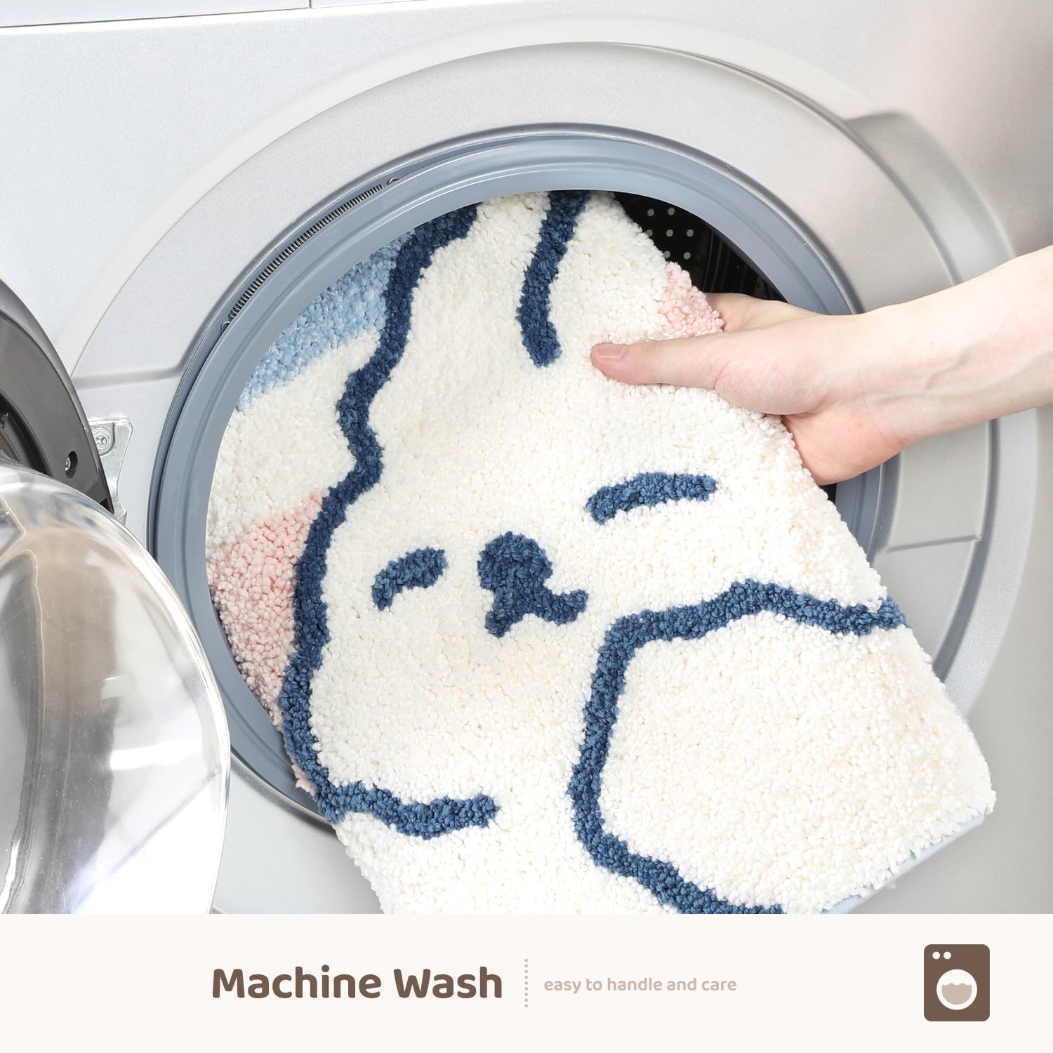 Molesun Rabbit Bathroom Rug Mat, Extra Soft and Absorbent Cute Bath Rugs, Machine Wash Dry, Animal Non-Slip Carpet Mat for Tub, Shower, and Bath Room, 20' x 31"