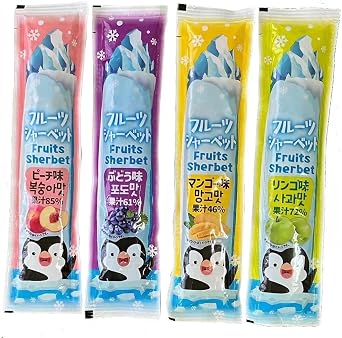 Fruit Sorbet Frozen and Eat Fruit, Mixed Sorbet, 4 Types, 20 Pieces, 28.1 oz 800 g 20 Packs of 1.4 oz 40 g x 20 Pieces, Ice, Jelly, Large, Salt Supplement, Individually Packaged, Heatstroke