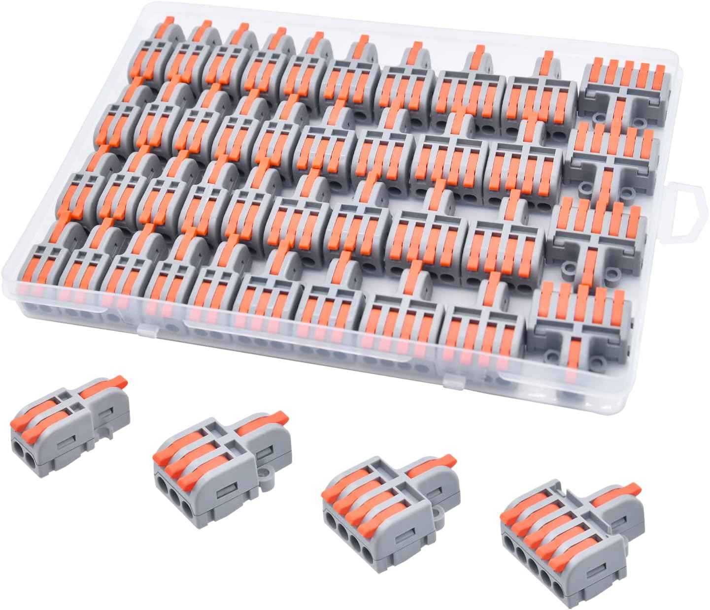 40Pcs Lever Wire Connector, DIY Mini Compact Splicing Electrical Connectors Assortment Pack Kit for Quick Connect 28-12 AWG
