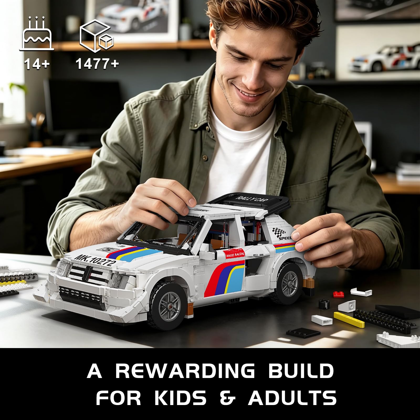 Mould King 10272 Technik - Juego de construcción de coche deportivo, 1:14, modelo estático para adultos y jóvenes a partir de 14 años, juego de coleccionista (1477 piezas)
