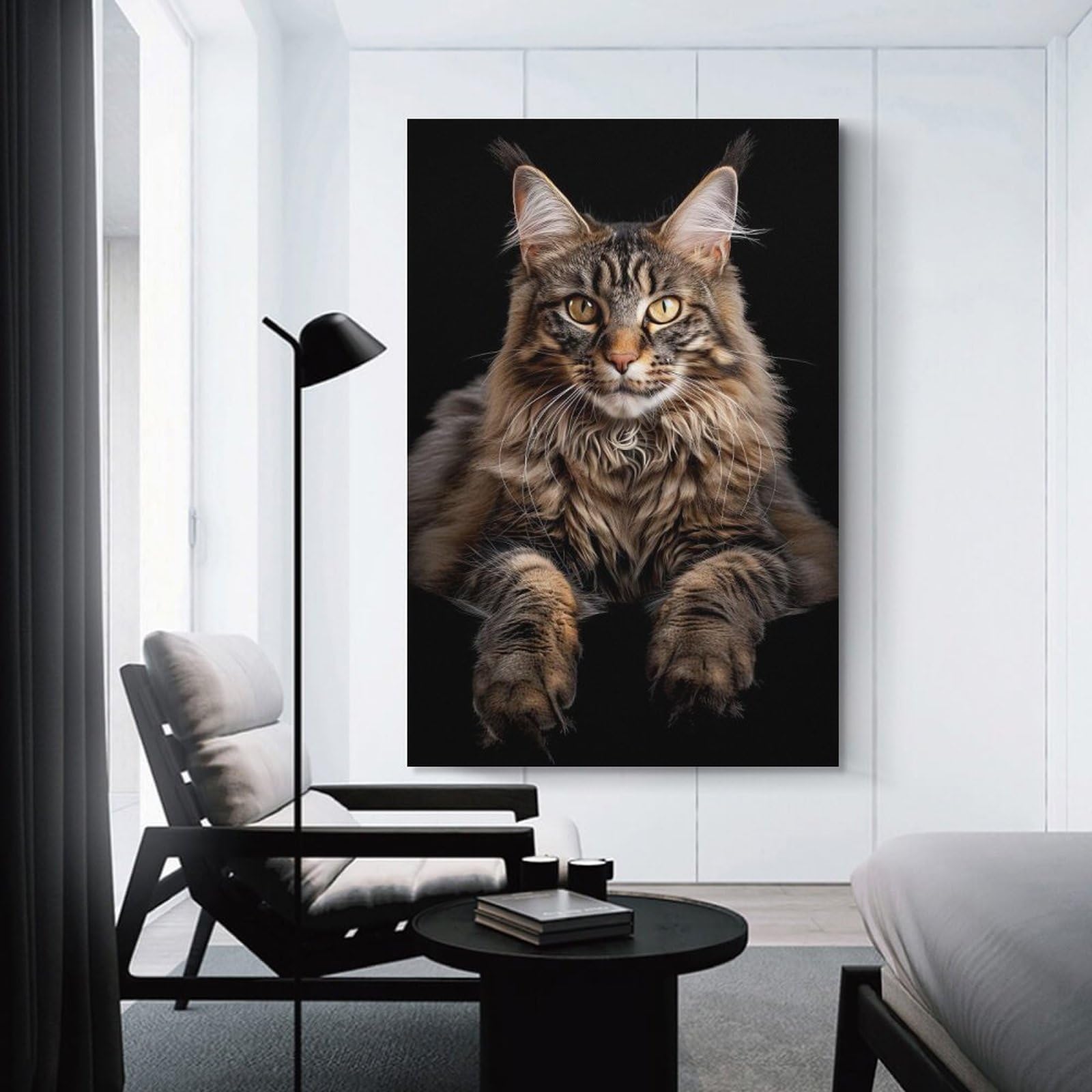 Junmoney Canvas Wall Art Maine Coon, 24x36inch(60x90cm), for Living Room, Lounge Or Sitting Room, Canvas Styling for A Polished Room Look