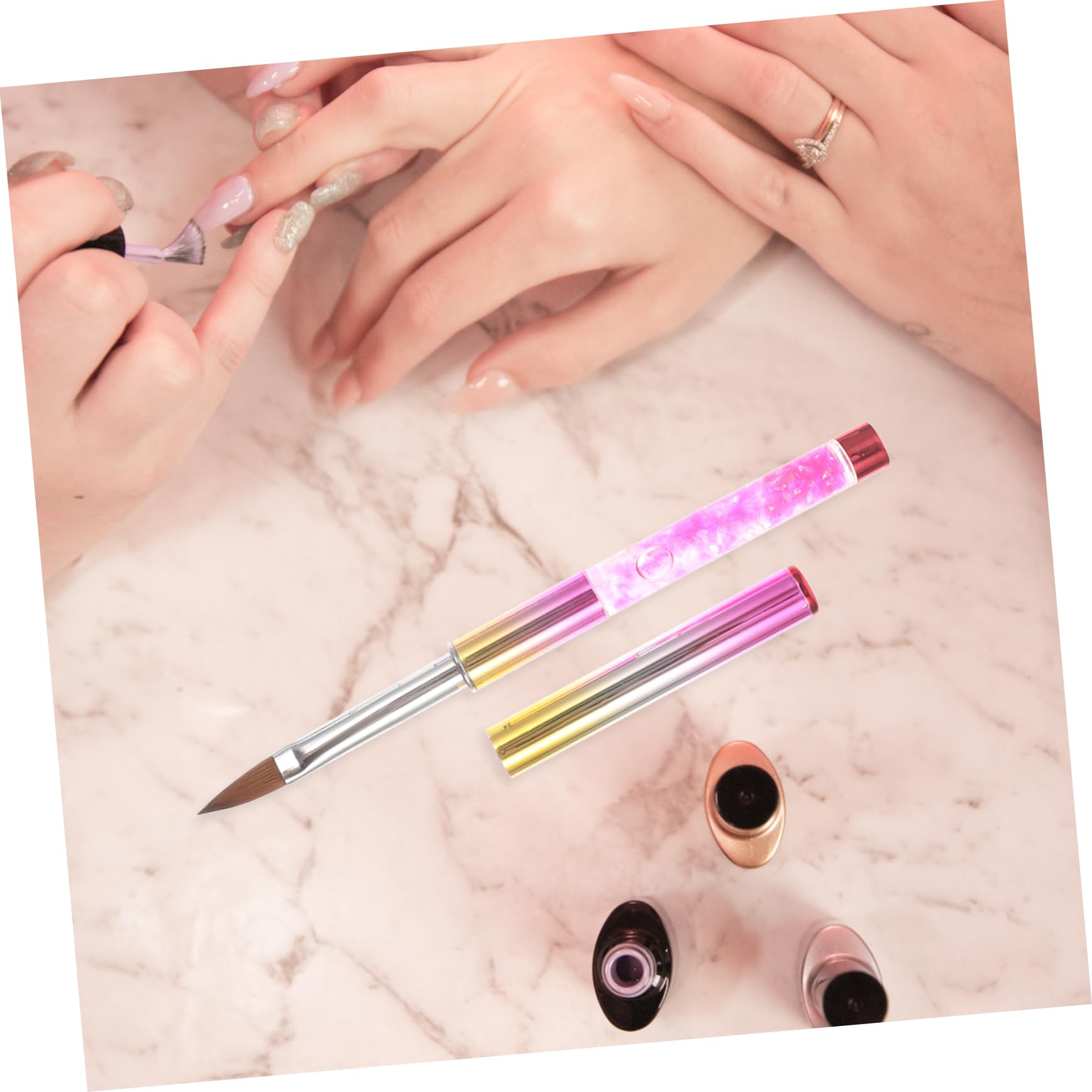 FOMIYES 4 Set Di Unghie Set Di Manicure Pennelli Per Unghie E Penne Da Disegno Strumenti Per Unghie Con Strass Per Uso Domestico 2 Pezzi*4