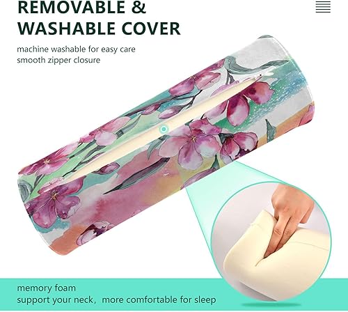 Miniatura 3 de Ramo de acuarela, almohada botánica floral botánica para sofá, almohada cilíndrica, almohada redonda larga para cama, soporte de espalda, almohada