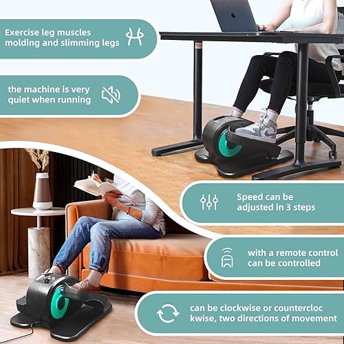 Miniatura 4 de ESL - Elíptica para debajo del escritorio, ejercitador de piernas portátil para personas mayores, elíptica compacta con control remoto, pantalla