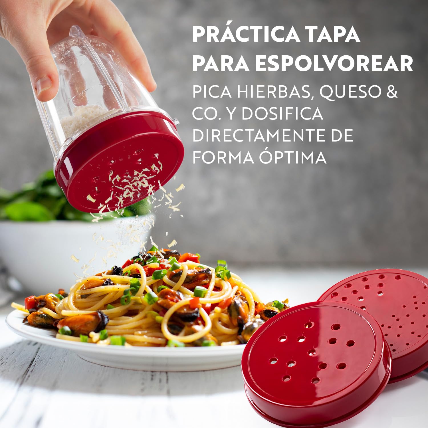 GOURMETmaxx Mr. Magic Mixer | Smoothie Maker con pack de accesorios XXL | Batidora de pie 18 piezas | Con tapas herméticas a prueba de fugas | Procesador de alimentos para batidos, smoothies, etc.
