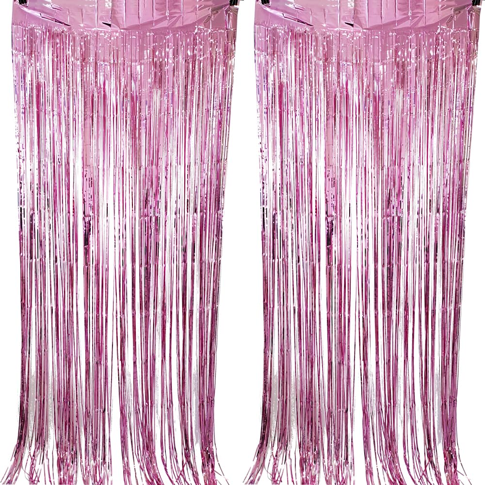 Partynow! 2 Tende A Frange In Lamé Oro Rosa, Rosso, Viola, Verde, Argento, Oro | Decorazione Feste 2x1 Metri - 3
