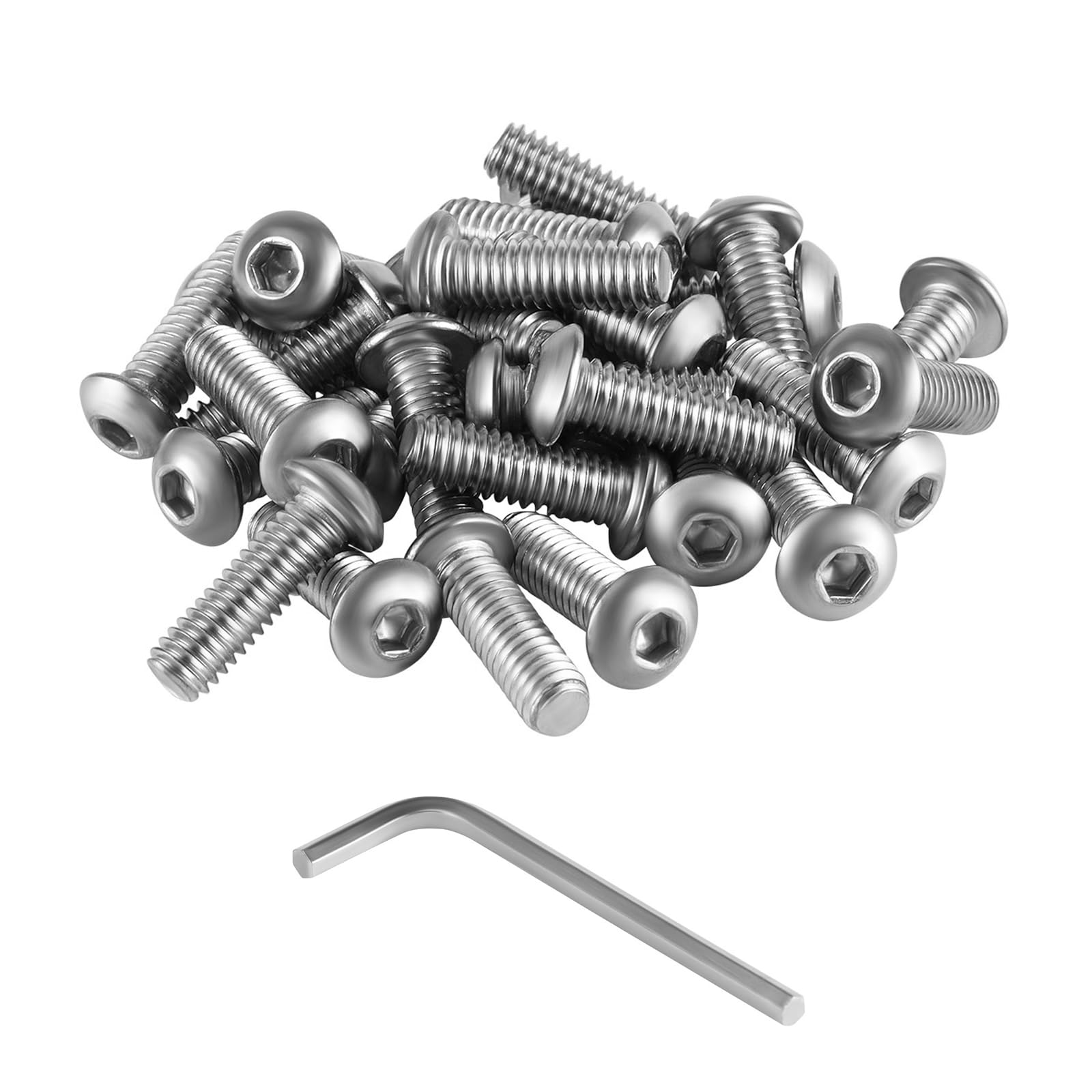 AOMIKITSTU Button Head Socket Cap Bolts Screws 30pcs, 1/4-20 x 1inch Socket Head Screws, Button Head Socket Screws for Furniture Decoration Industry