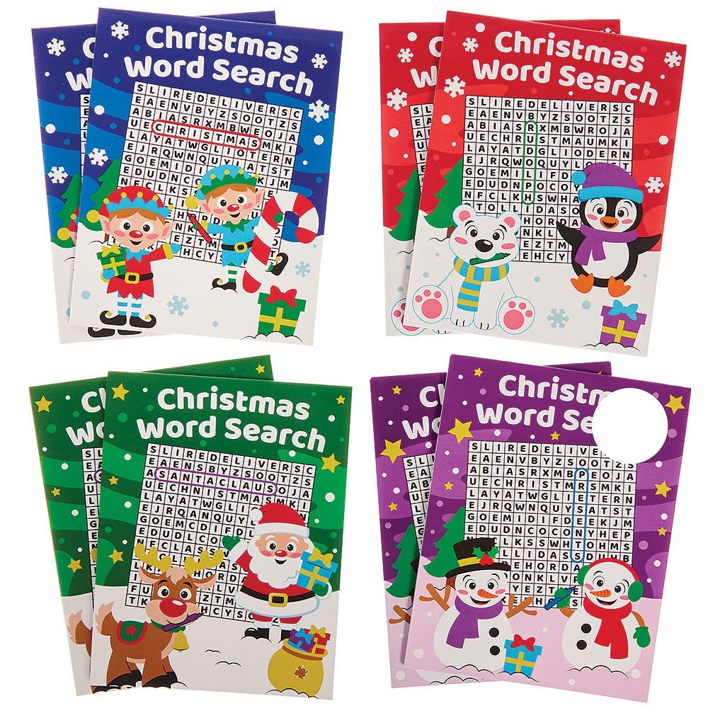 Baker Ross FX331 Christmas Word Search Puzzle Books, Pack of 8, Entertaining Travel Activities, Xmas Party favours - Image 3