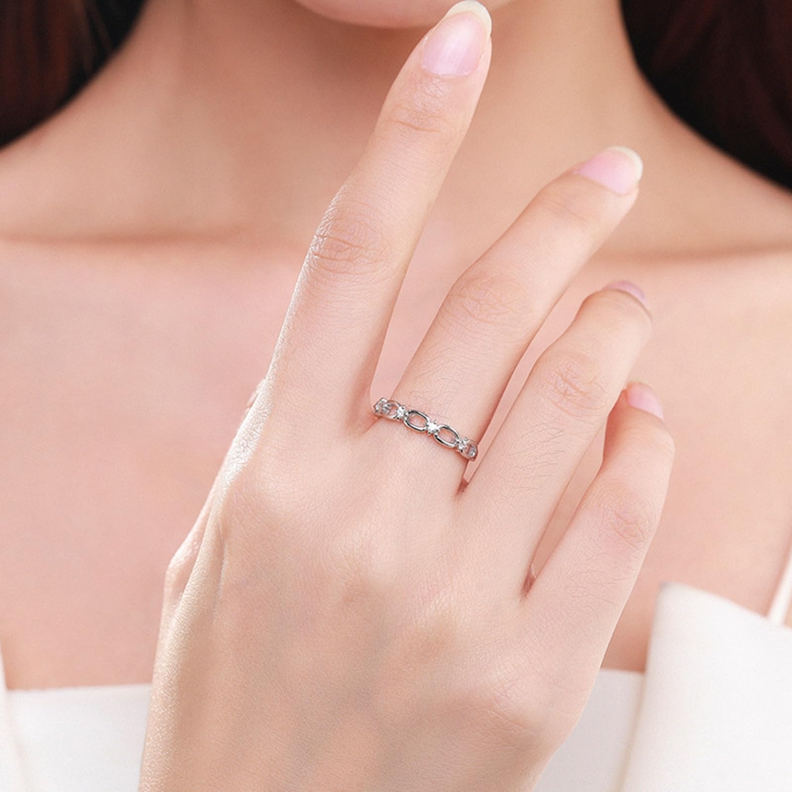 Anillos de boda para mujer con diamante, anillo de compromiso de oro real macizo de 9 quilates, 14 quilates, 18 quilates, delicado diamante real, oro blanco, anillo de compromiso para novia