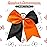 2 Packs Jumbo Cheerleading Bow 8 Inch Large Cheer Hair Bows with Ponytail Holder for Teen Girls Softball Outfit Uniform(Orange and Black)