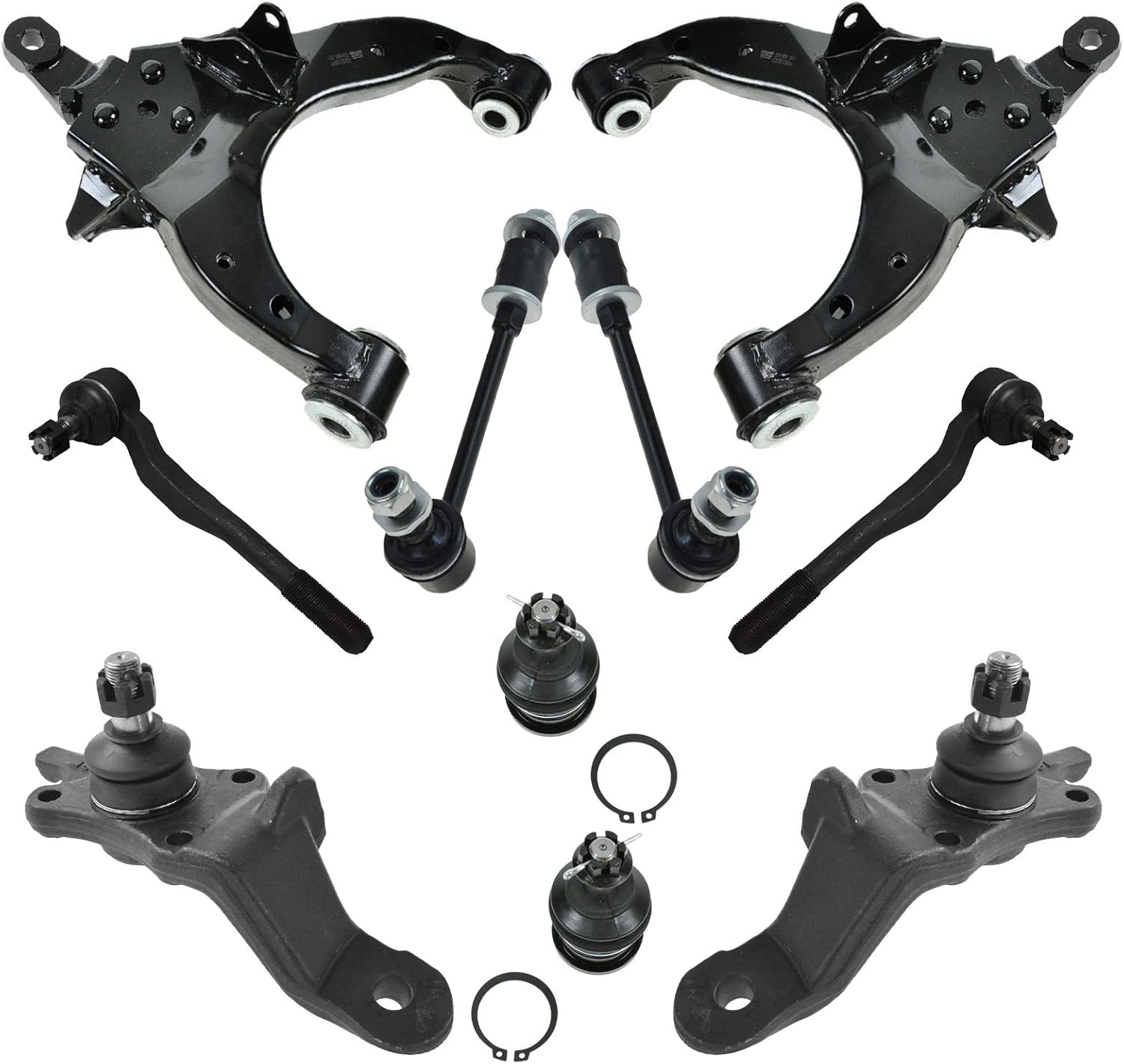 TRQ Front Steering & Suspension Kit Ball Joint Control Arm Sway Bar Stabilizer Link Tie Rod Compatible with 1996-2002 Toyota 4Runner
