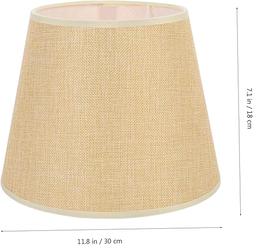 Vista 60 de GANAZONO Pantallas de lámpara de tambor – Pantalla de tela para lámpara de mesa/lámpara colgante de suelo, lino natural hecho a mano clásico moderno