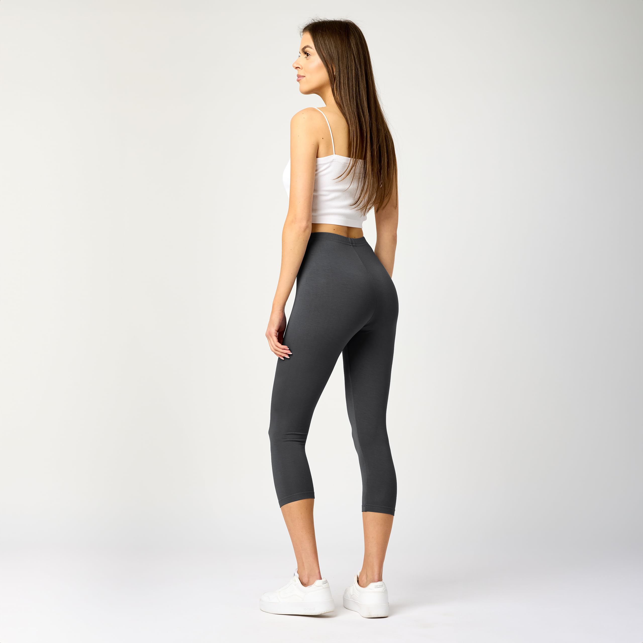 Merry Style Leggins Corti Donna 3/4 Pantaloni Capri Leggins Donna in Viscosa Traspirante, Pantaloncini Fitness Corti per Sportivi o Casual MS10-144