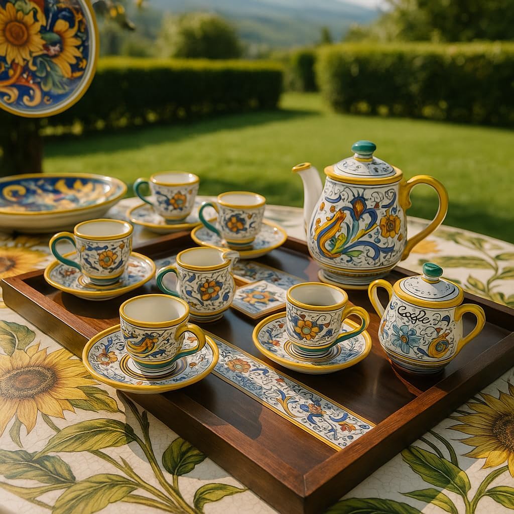 GUTE Deruta Italy Ricco Deruta Tea Cup | Handcrafted & Handpainted Italian Ceramics | Authentic Italian Pottery Handmade in Deruta, Italy | 6 oz/170 mL