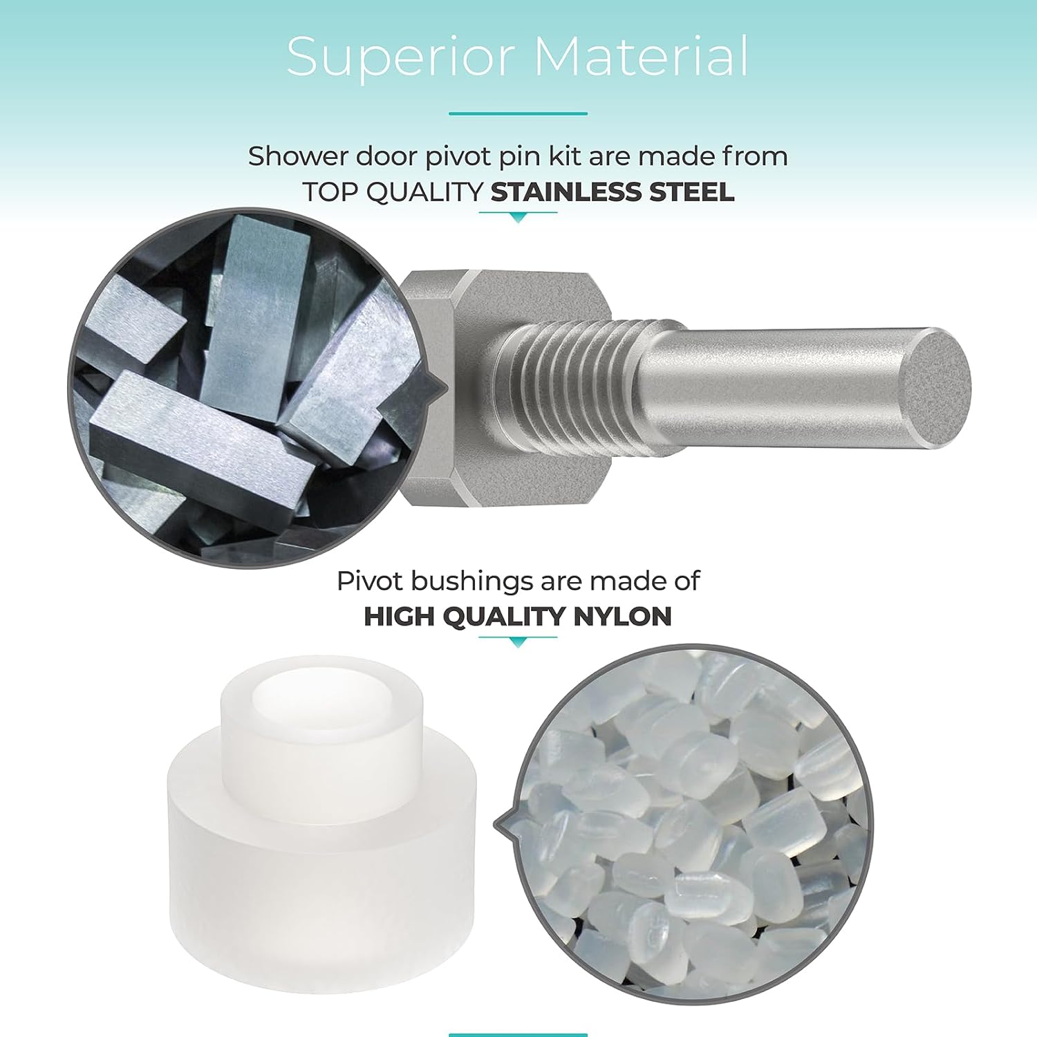 Shower Door Hinge Pin Kit with Pivot Bushing for Framed Swing Shower Door